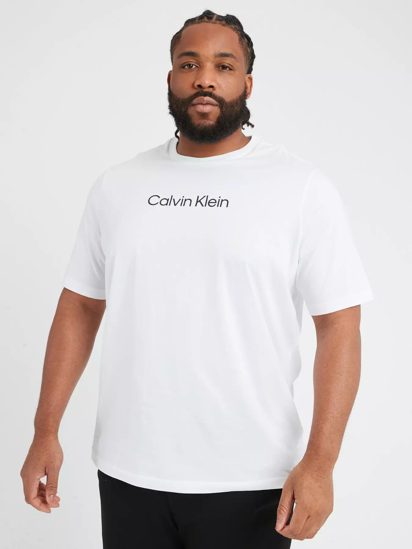Big White Calvin T-Shirt Tall Hero Logo & Fit - Comfort Klein
