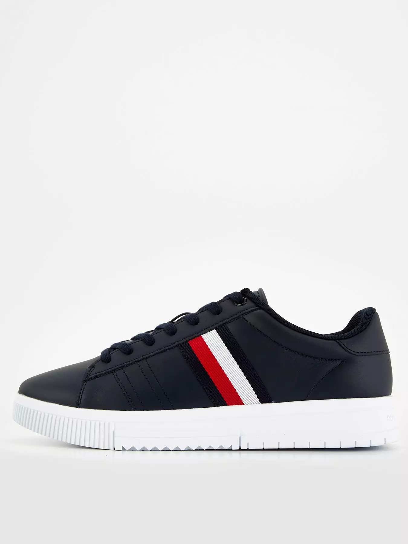 Tommy Hilfiger supercup leather stripe sneakers in white