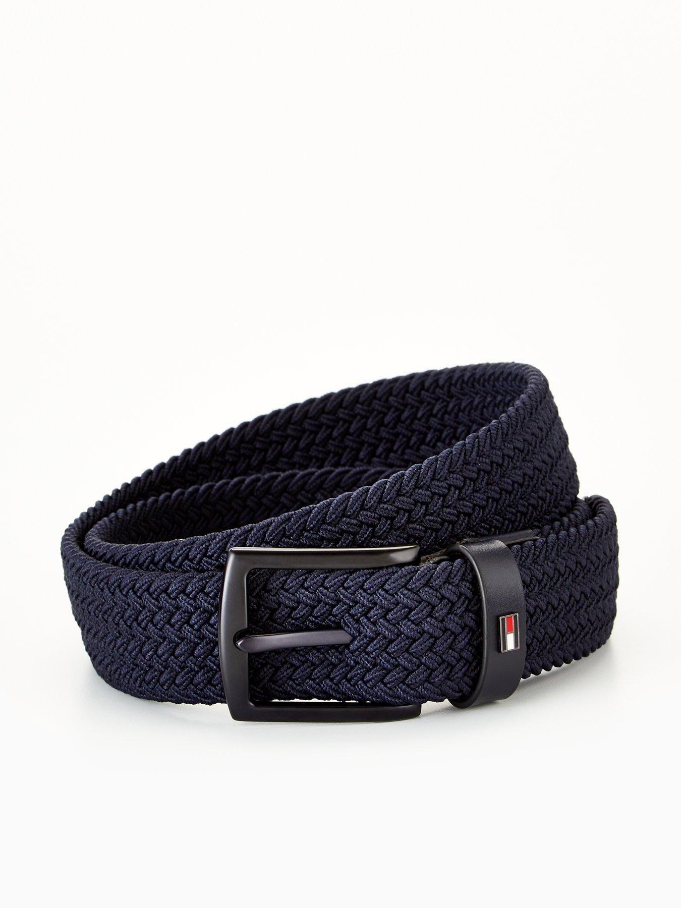 Tommy Hilfiger Denton Braided Design Stretch Belt, Blue