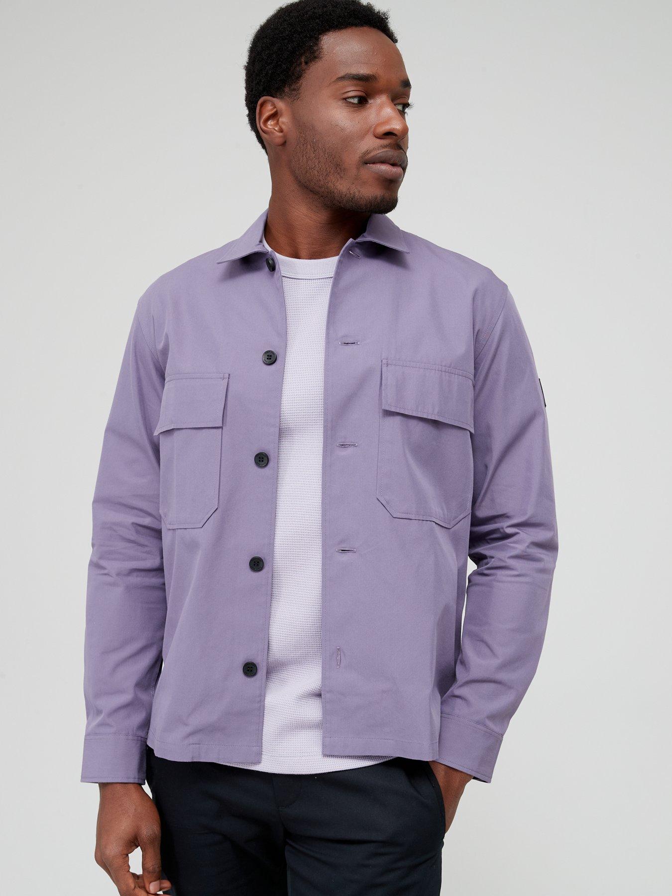 Calvin Klein Cotton Nylon Overshirt - Purple | littlewoods.com