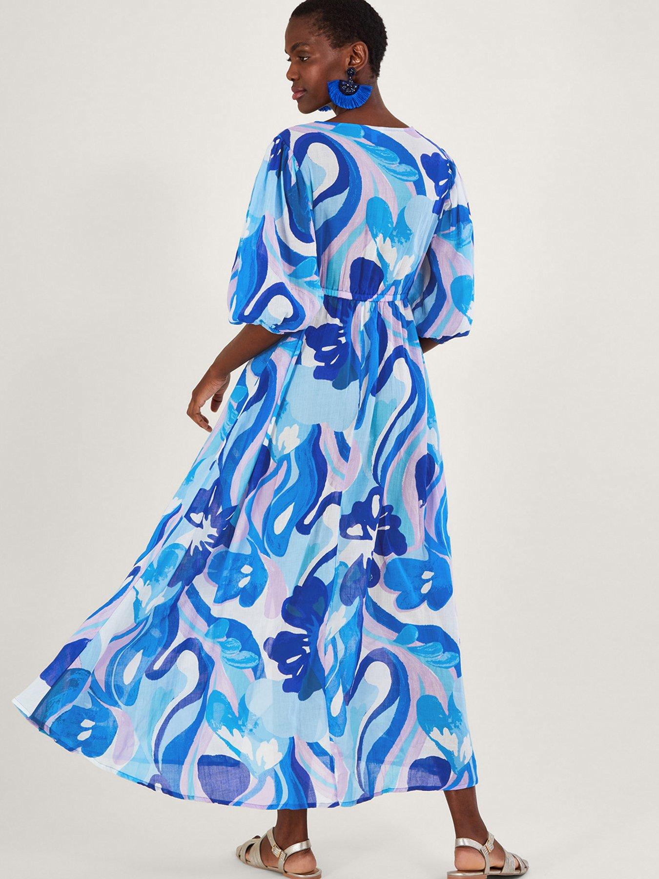 Monsoon long hot sale sleeve maxi dress