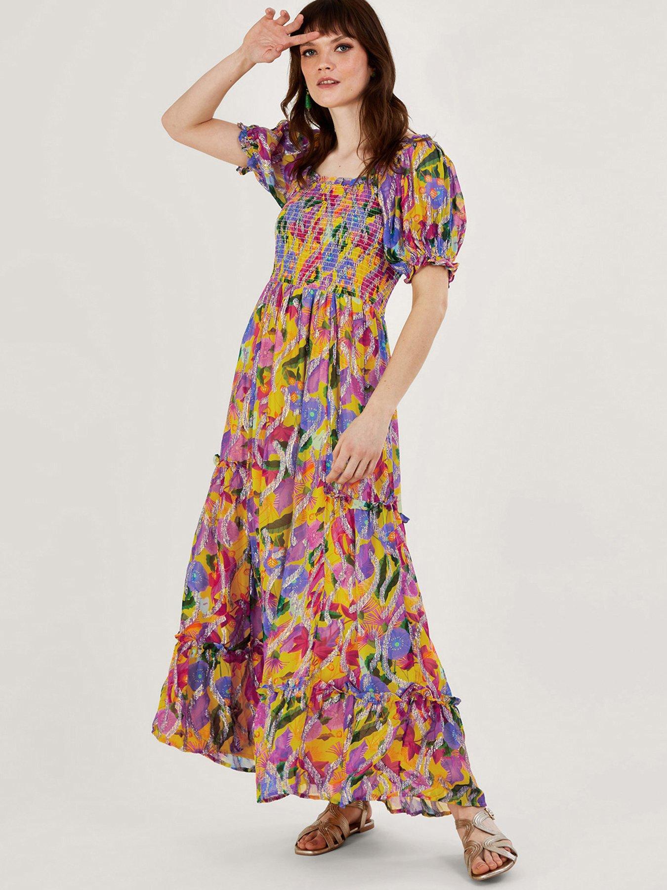 Monsoon Suzannah Lurex Print Maxi Dress | littlewoods.com