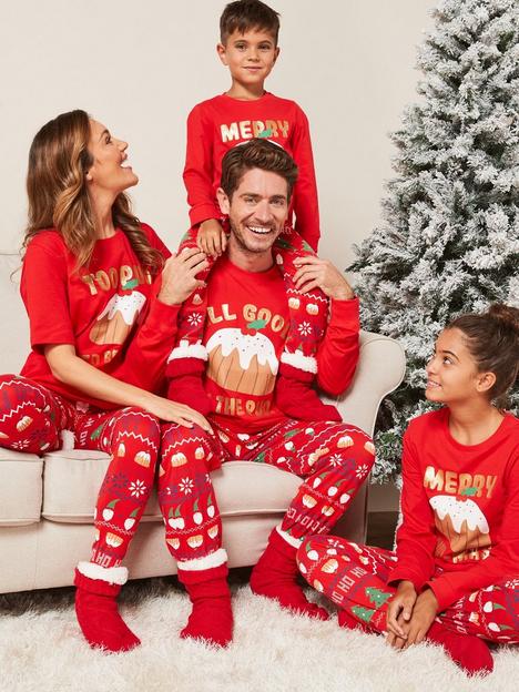 very-man-mens-family-pudding-mini-me-christmas-pyjamas-red