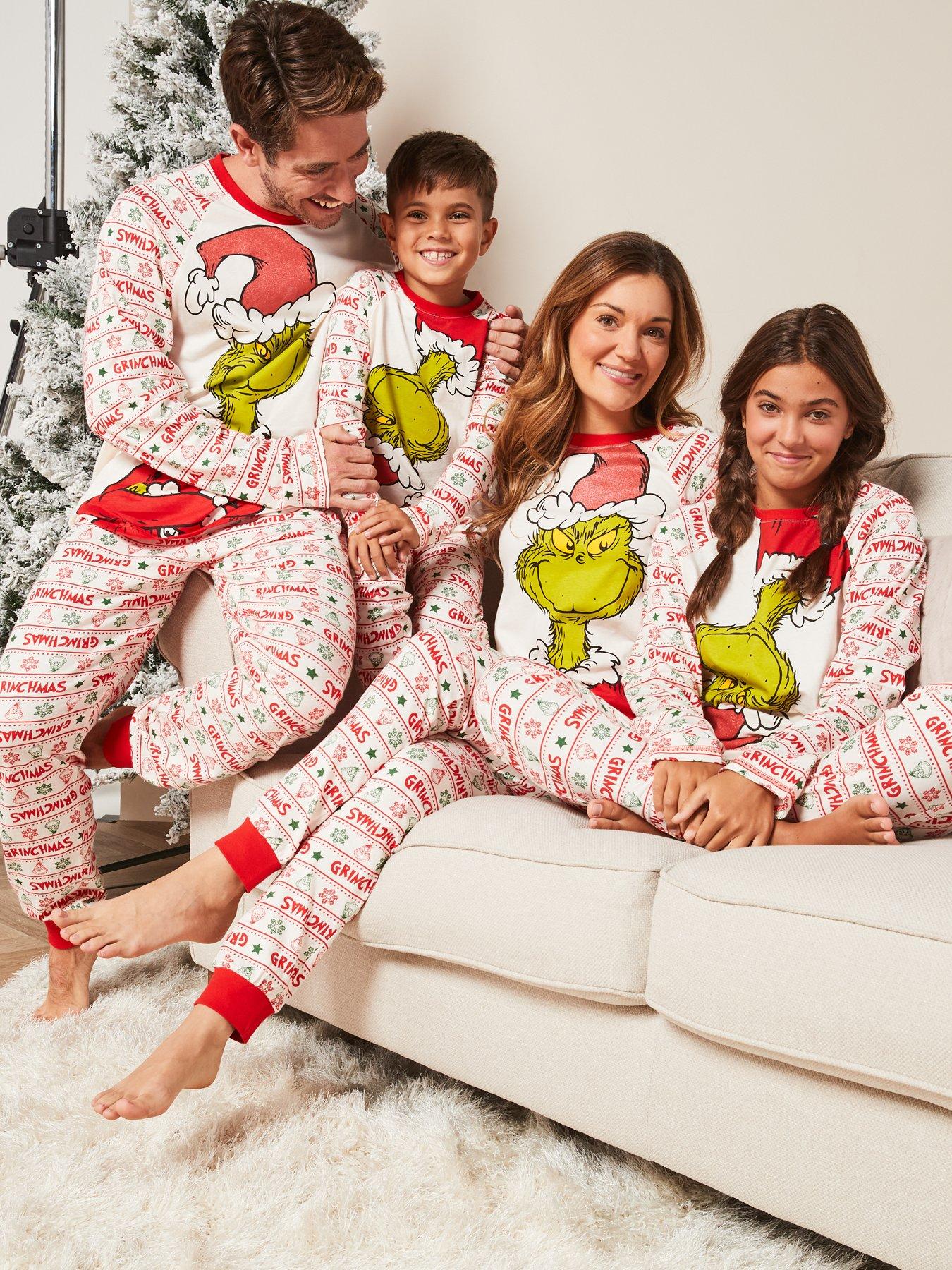 Very Man Mens Family Christmas Fleece Tree Print Mini Me Christmas Pyjamas  - Green