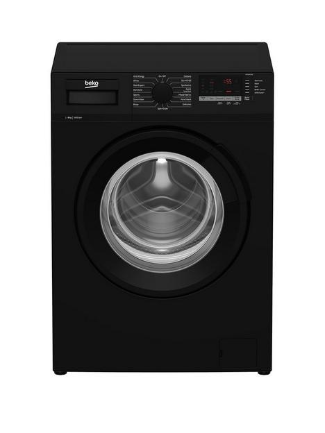 beko-wtl84151b-8kg-load-1400rpm-spin-freestanding-recycledtub-washing-machine--black