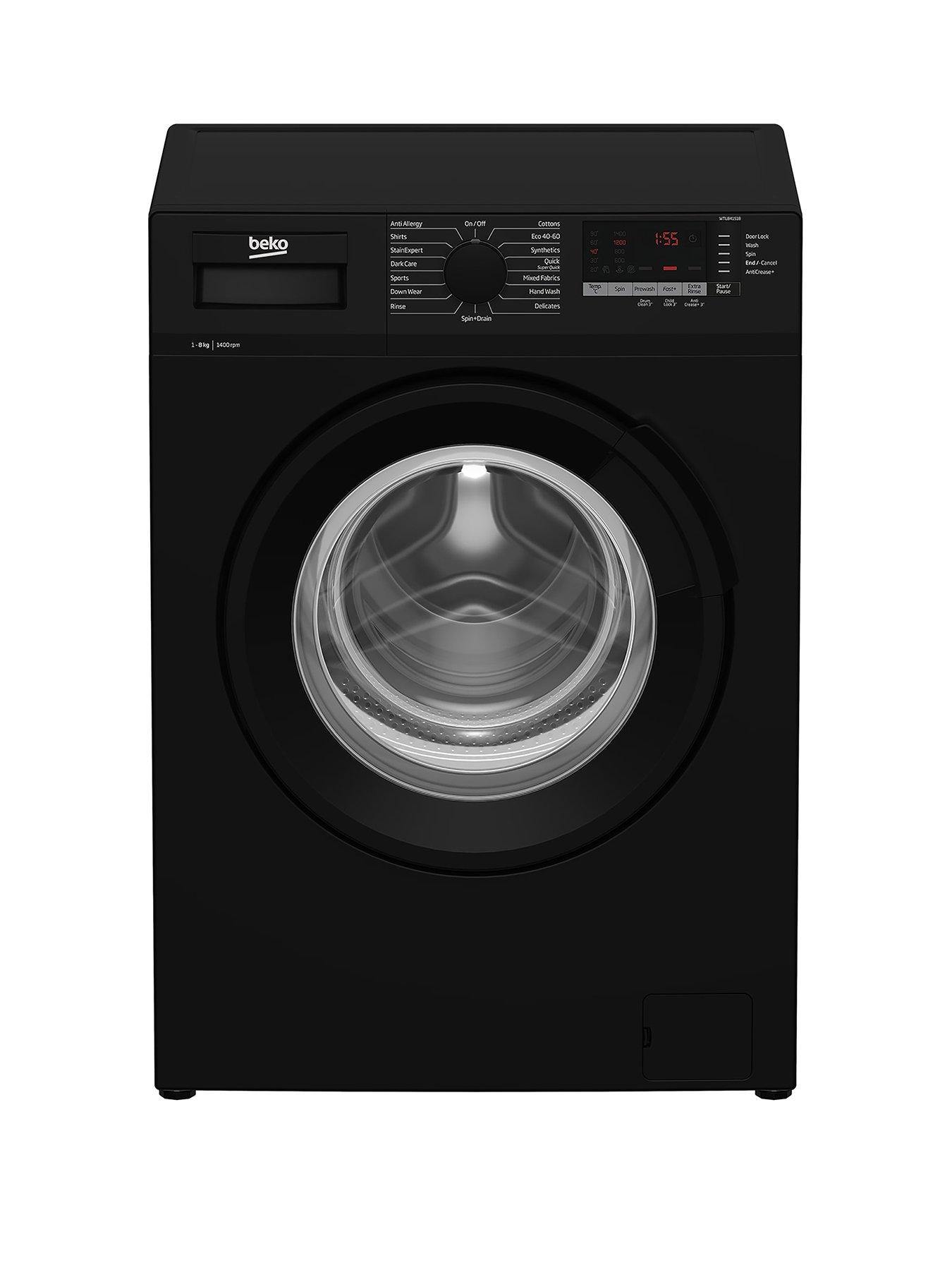 undefined WTL84151B 8kg Load, 1400rpm Spin Freestanding Washing Machine - Black