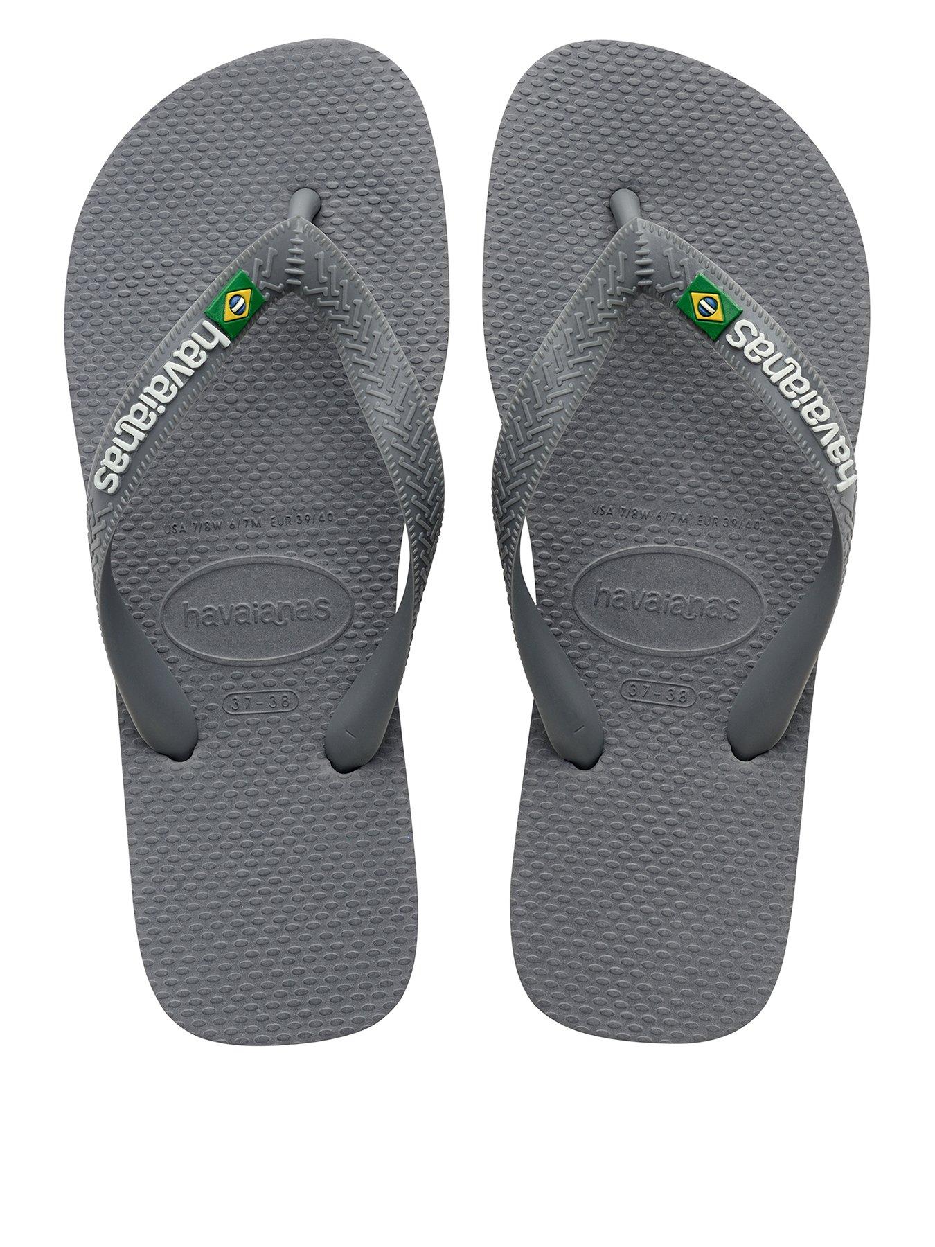 Havaianas Men s Brasil Logo Flip Flop Grey littlewoods
