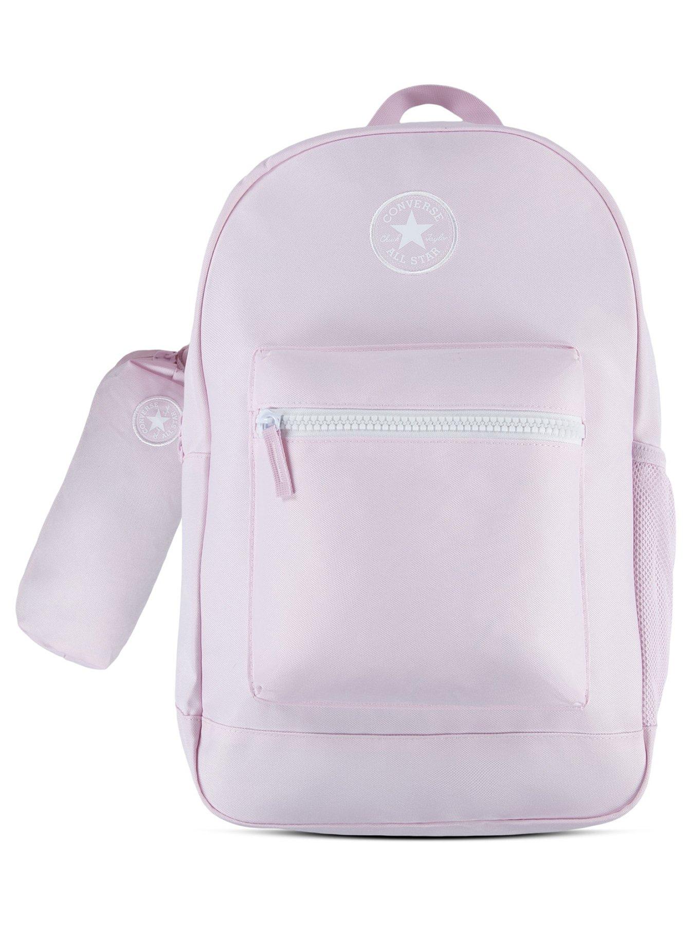 Converse Junior Girls Kids Chuck Patch Backpack  &  Pencil Case - Pink