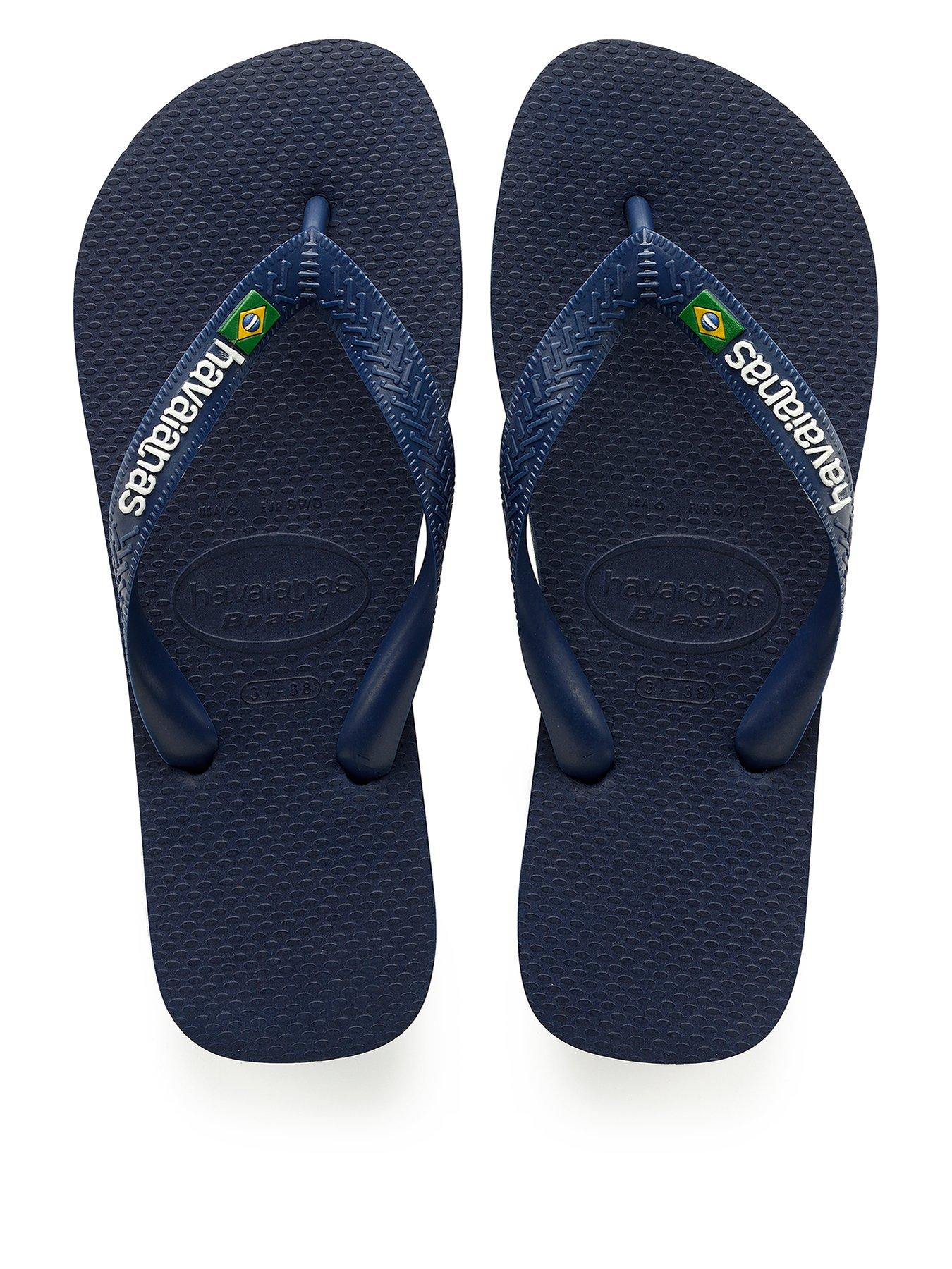 Image 1 of 6 of Havaianas Men's Brasil Logo Flip Flop - Navy