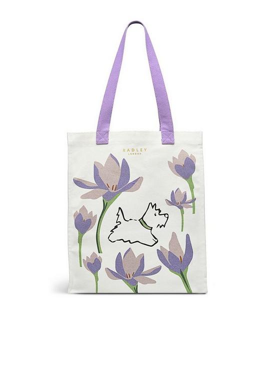 front image of radley-spring-bulbs-fabric-medium-open-top-tote-natural