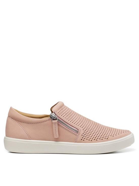 front image of hotter-daisy-wide-fitting-nubuck-deck-shoes-blush