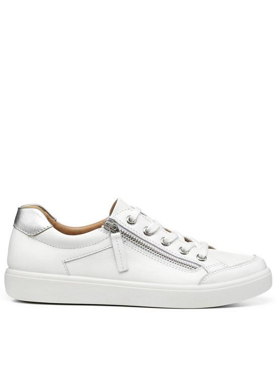 front image of hotter-chase-ii-leather-deck-shoes-white