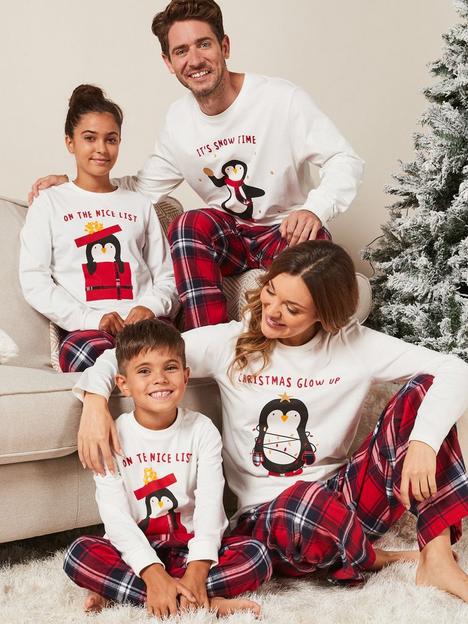 v-by-very-ladies-family-penguin-mini-me-christmas-pyjamas-red