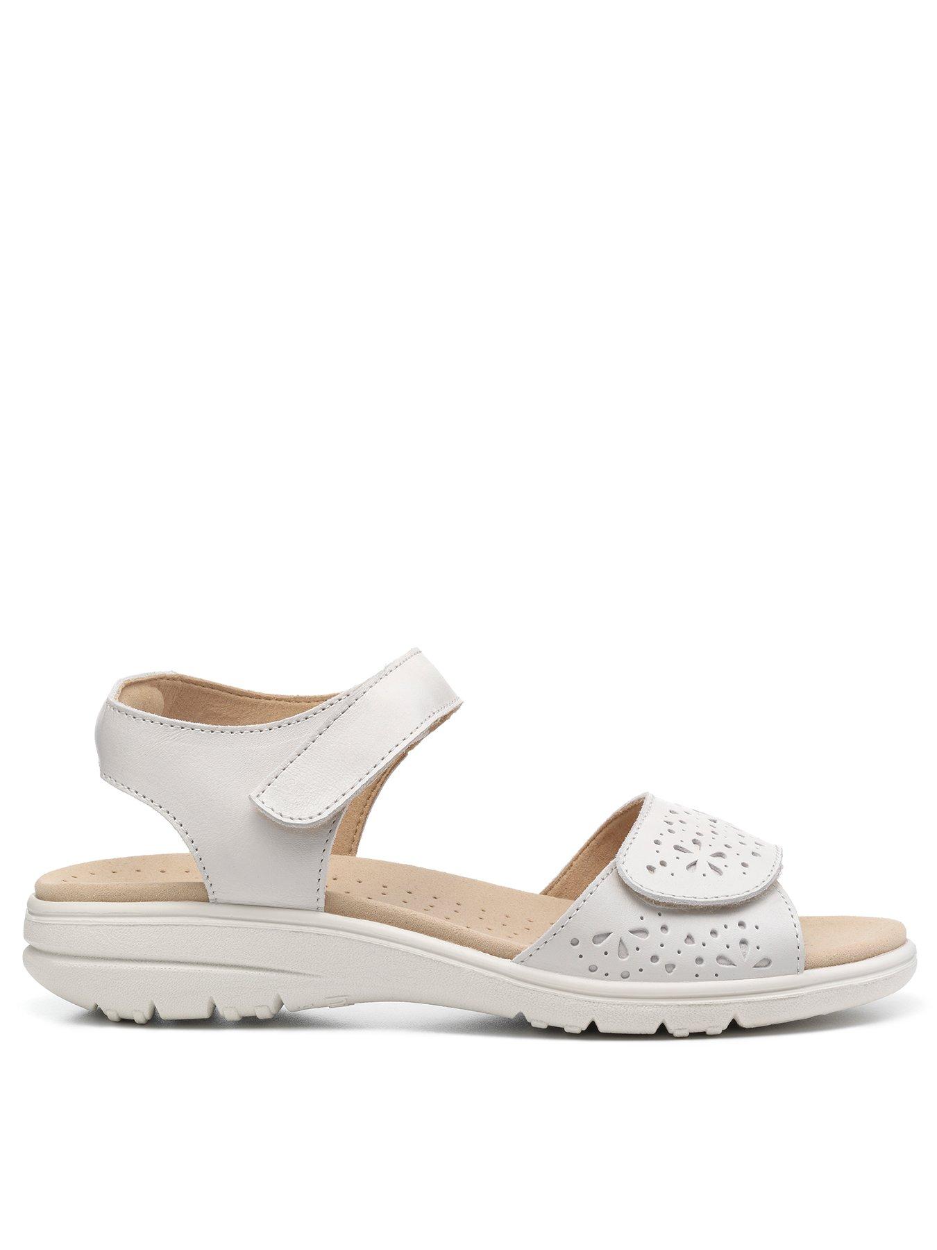 Hotter Leah Ii Leather Open Toe Sandals Ivory littlewoods