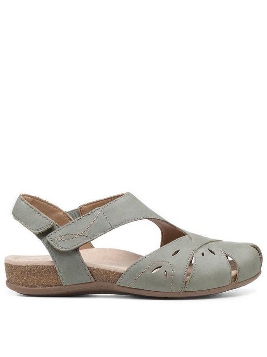 front image of hotter-catskill-wide-fitting-nubuck-t-bar-sandals-sage