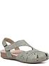  image of hotter-catskill-wide-fitting-nubuck-t-bar-sandals-sage