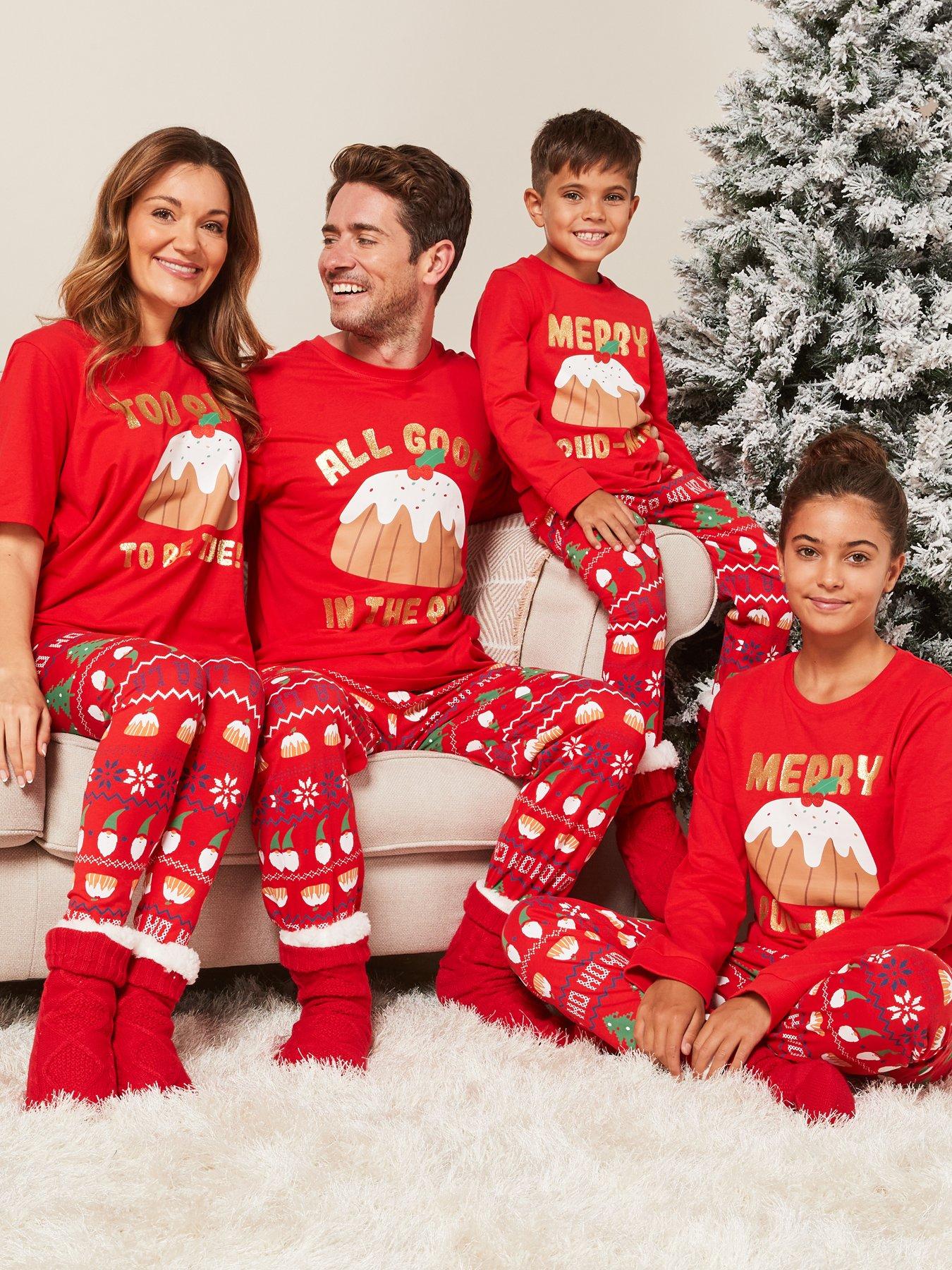 V by Very Ladies Family Pudding Mini Me Christmas Pyjamas - Red