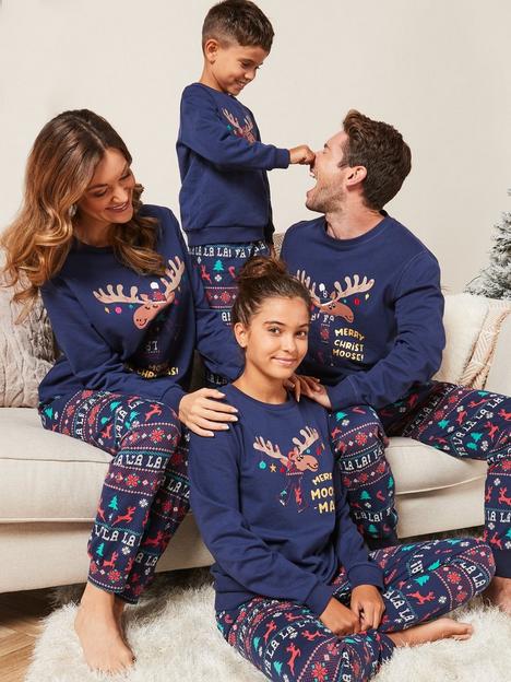 v-by-very-ladies-family-moose-fairisle-mini-me-christmas-pyjamas-navy