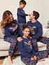  image of v-by-very-ladies-family-moose-fairisle-mini-me-christmas-pyjamas-navy