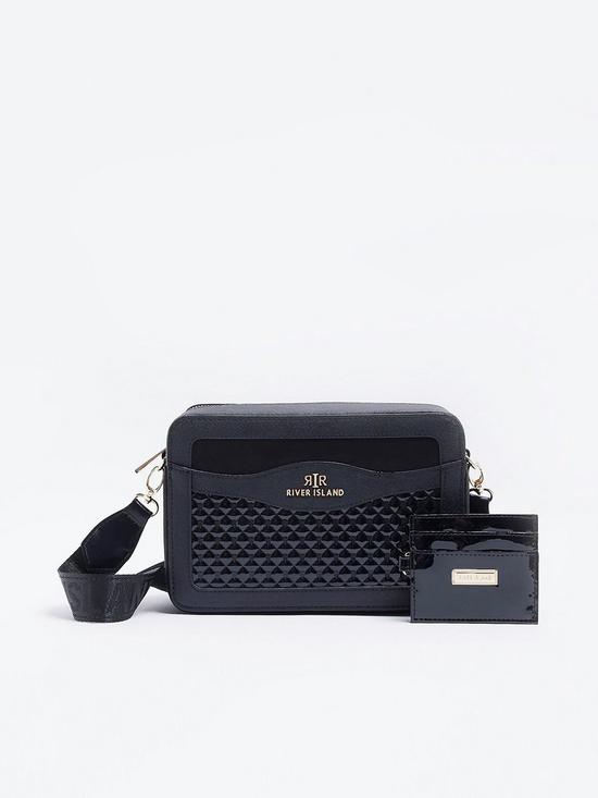 front image of river-island-embossed-boxy-bag