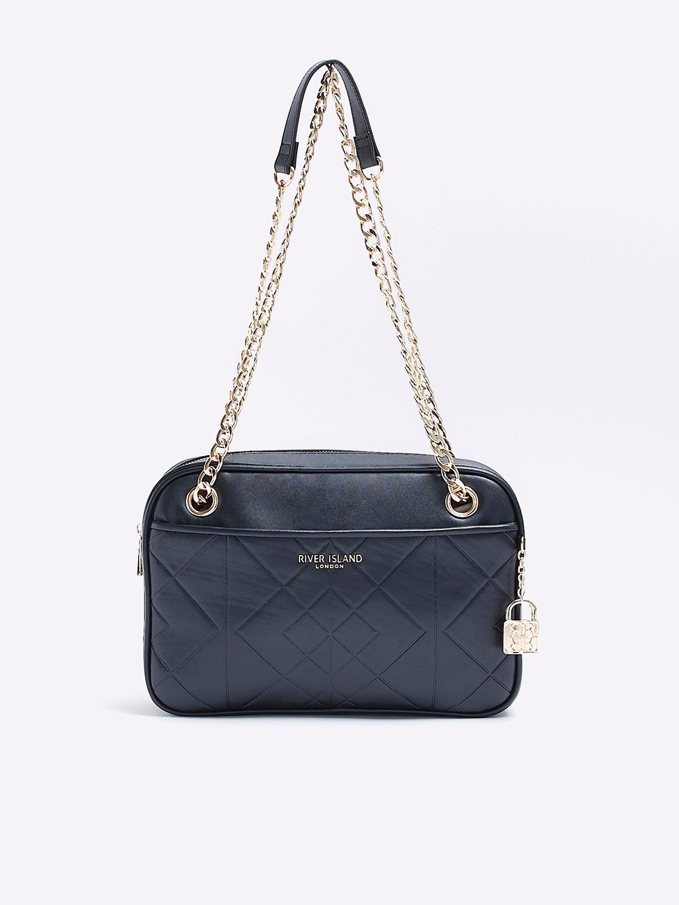  image of river-island-quilted-boxy-bag-black