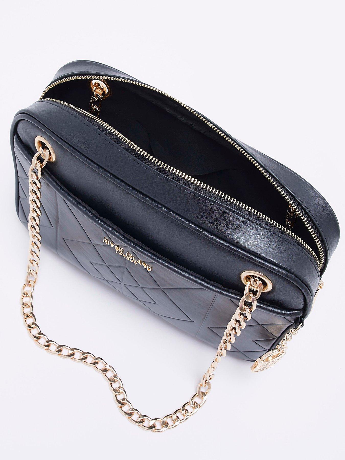 stillFront image of river-island-quilted-boxy-bag-black