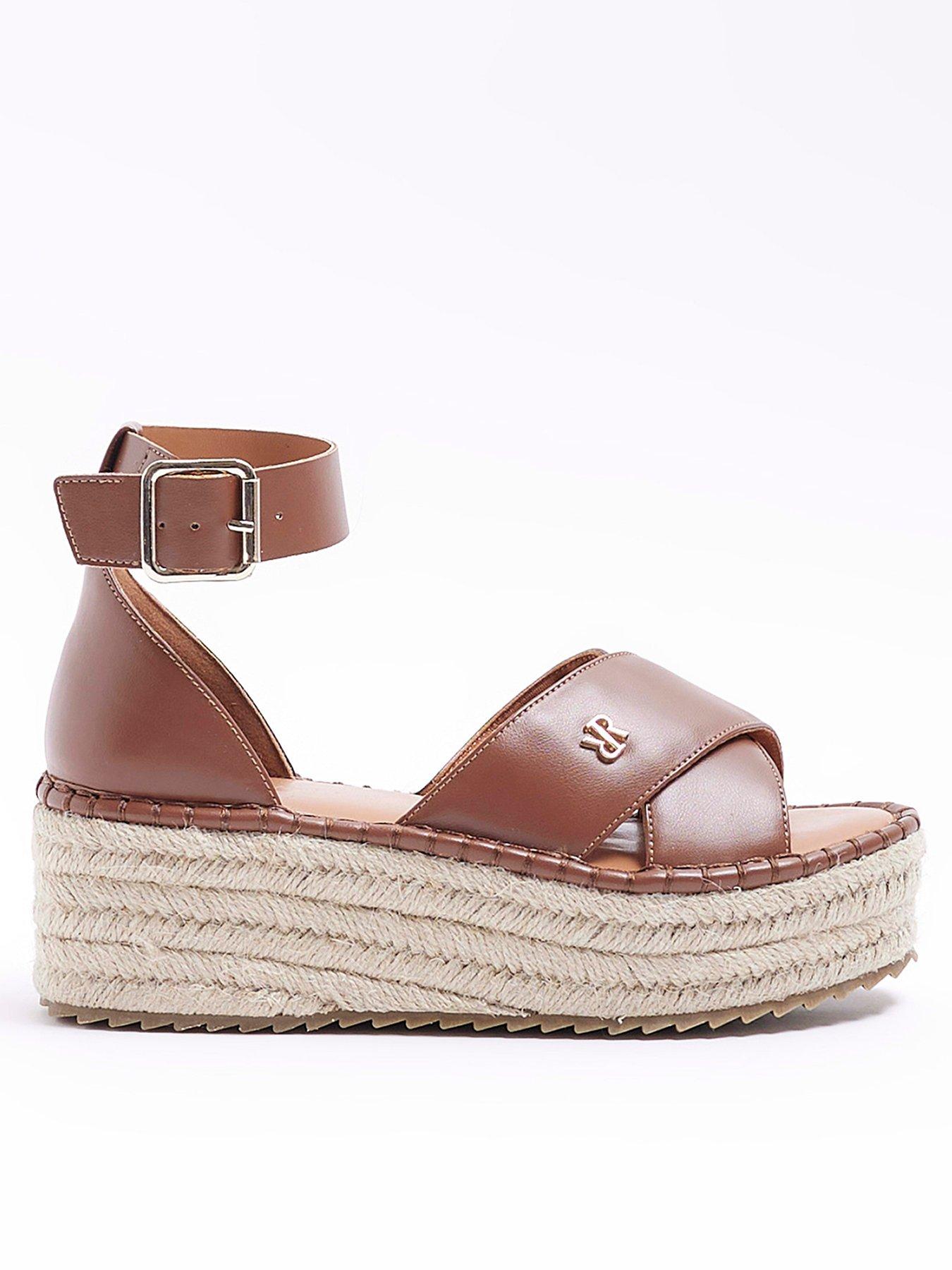 River Island Espadrille Flatforms - Brown | littlewoods.com