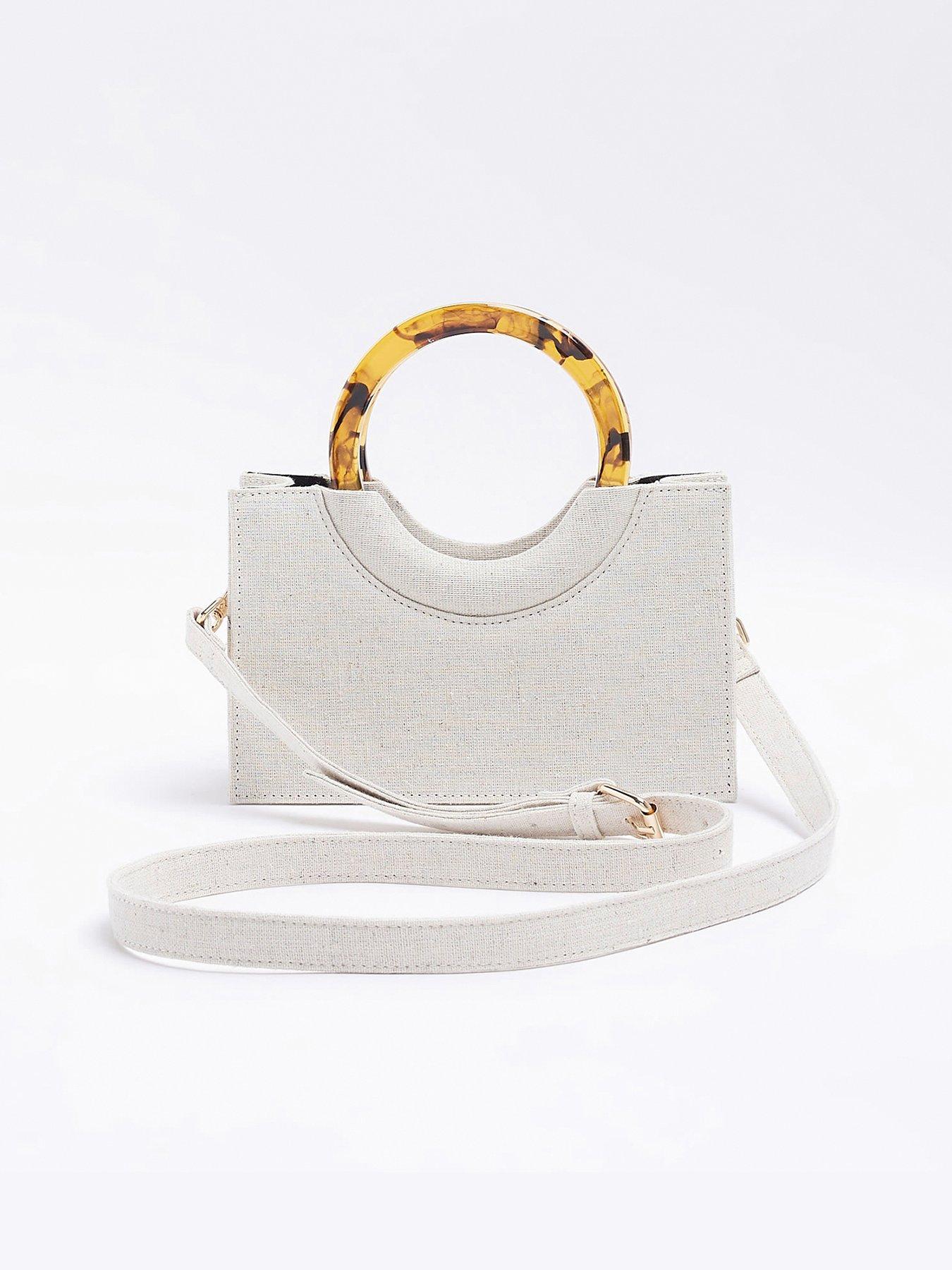 River Island cross body bag with circle detail in white