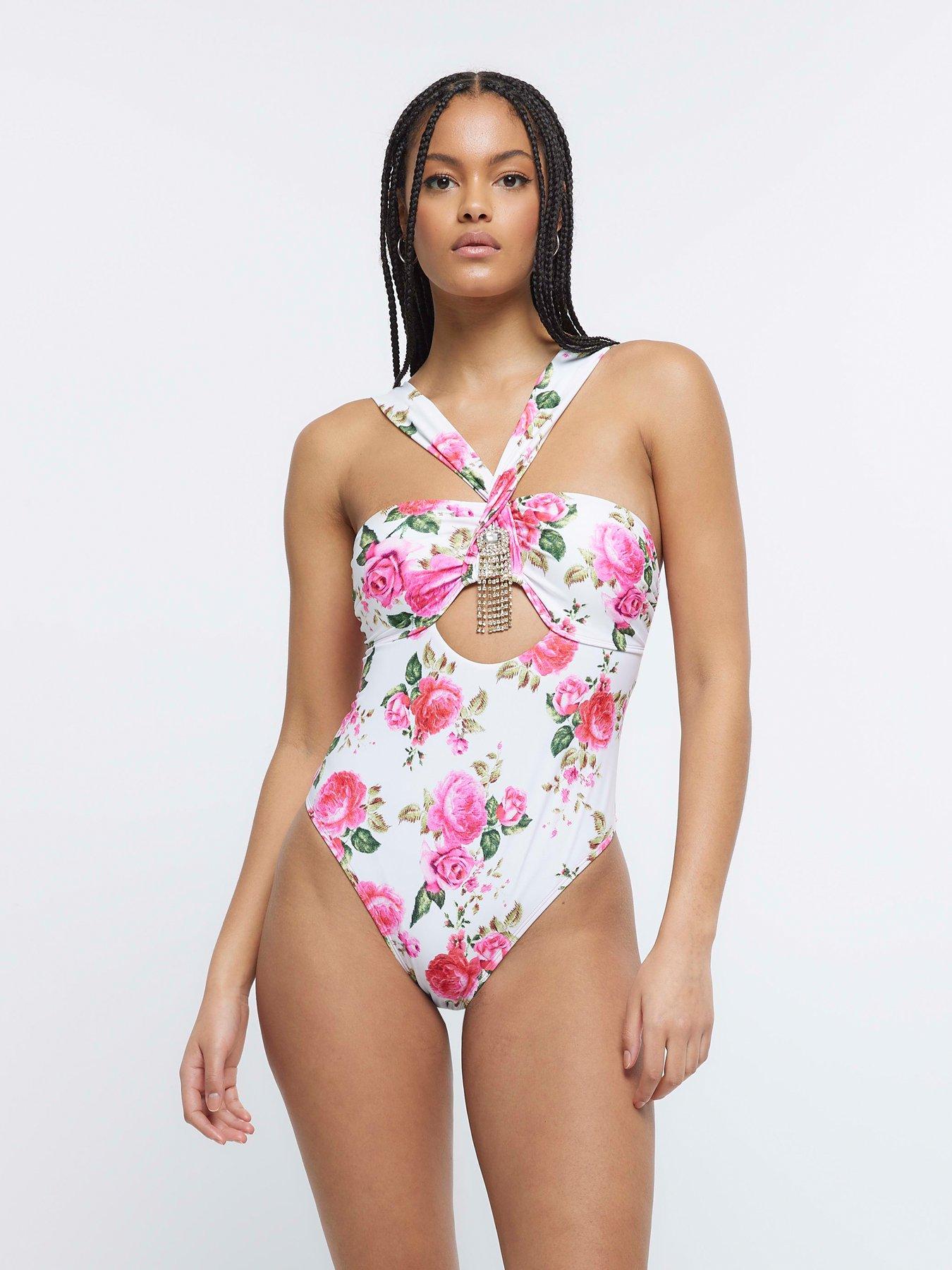 River island white swimsuit online