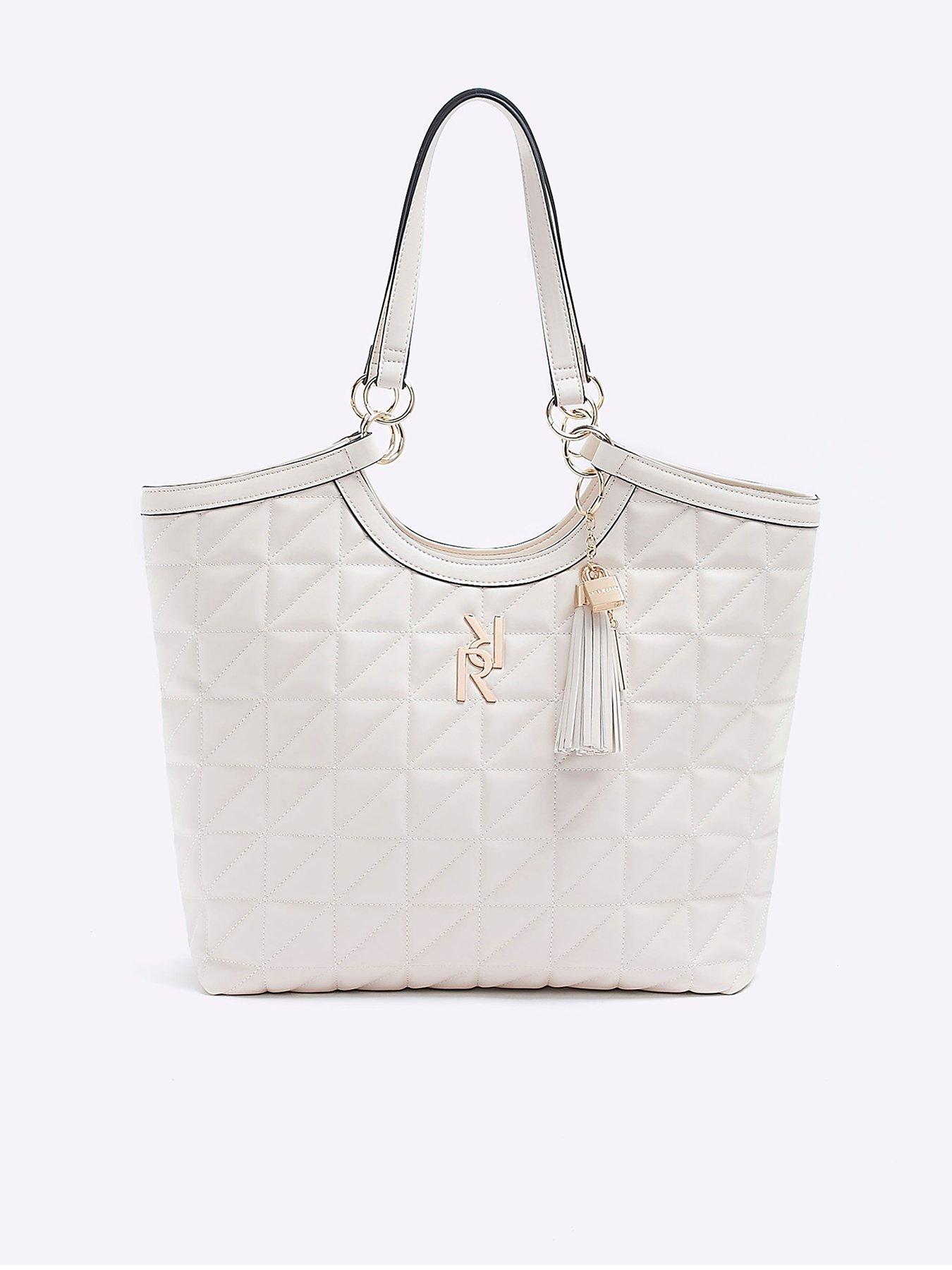  image of river-island-quilted-shopper-white