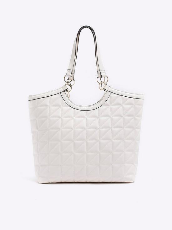 outfit image of river-island-quilted-shopper-white
