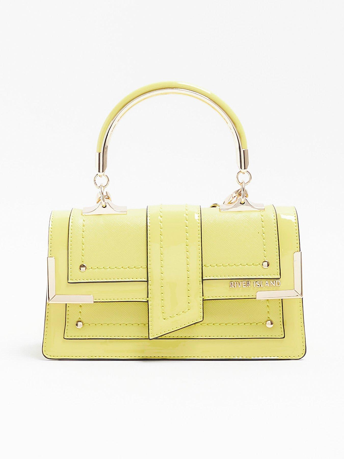 River Island Pu Handle Satchel Yellow littlewoods