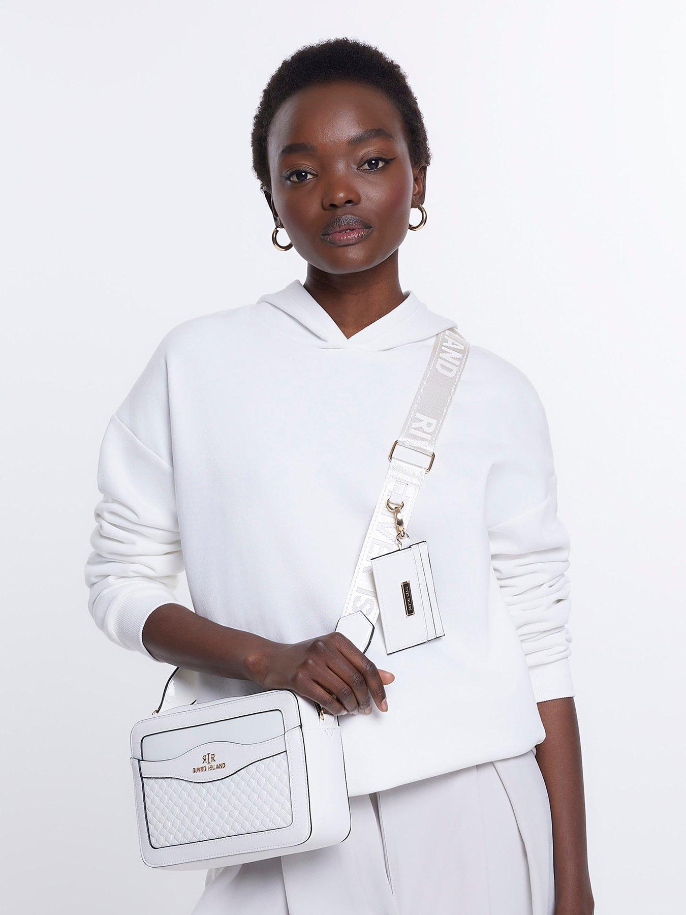 stillFront image of river-island-embossed-boxy-bag-white