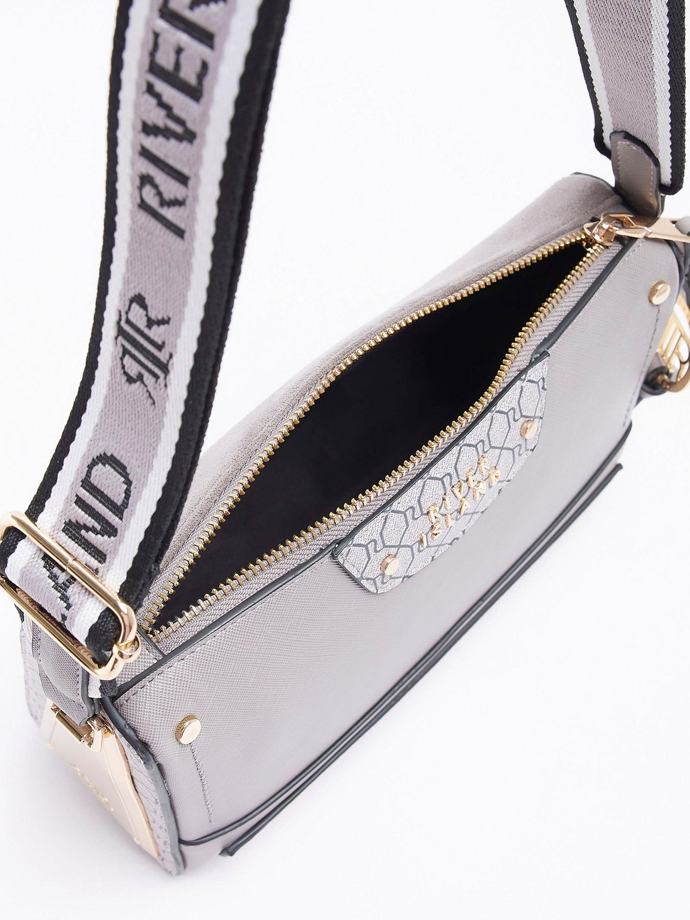  image of river-island-monogram-cross-body-bag-grey