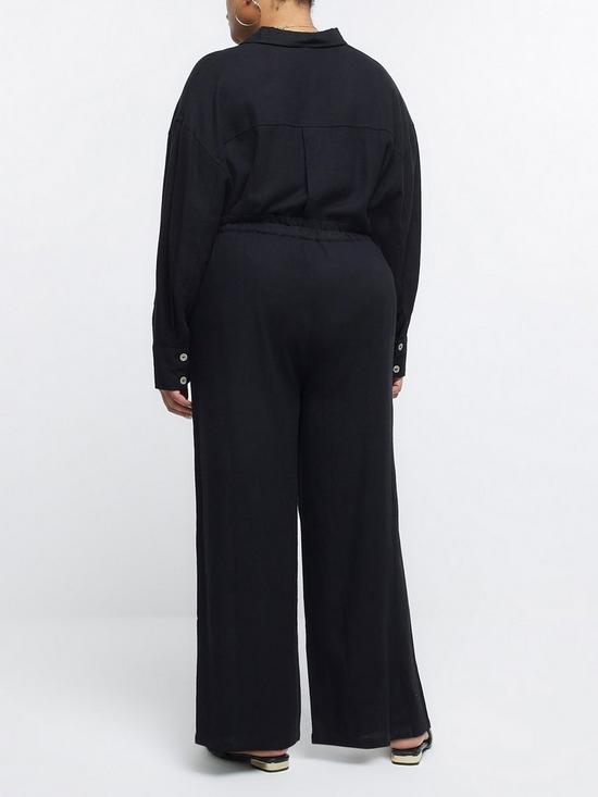 stillFront image of ri-plus-plus-linen-trousers-black