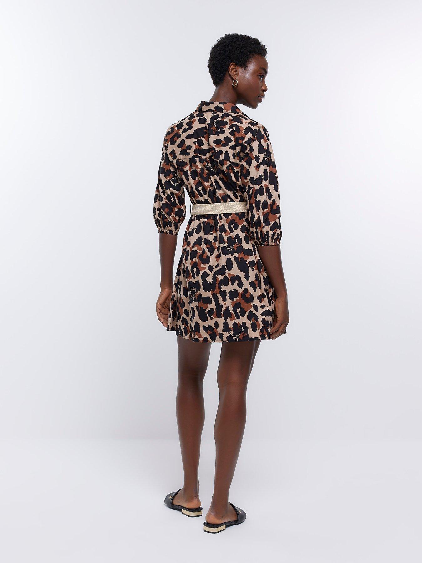  image of river-island-mini-shirt-dress--brown