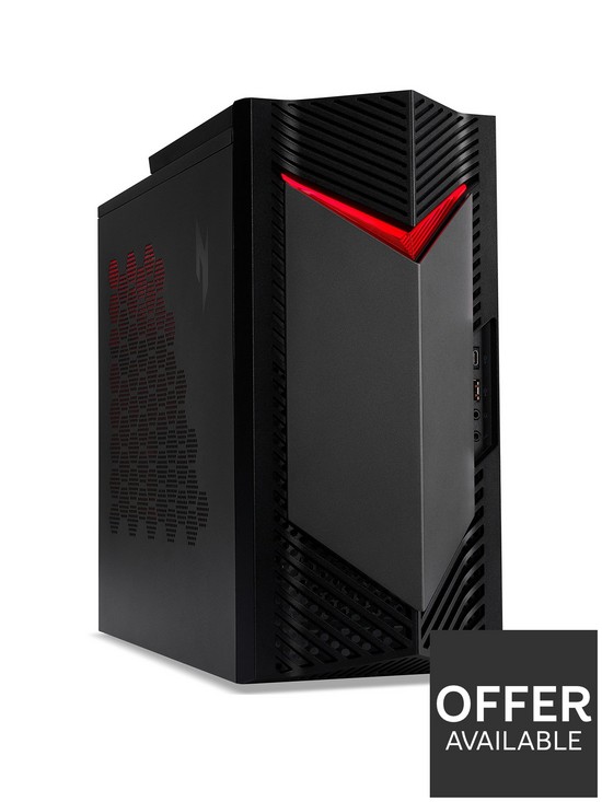 front image of acer-nitro-n50-650-gaming-pc--nbspgeforce-rtx-3050-intel-core-i5-16gb-ram-1tb-ssd-black