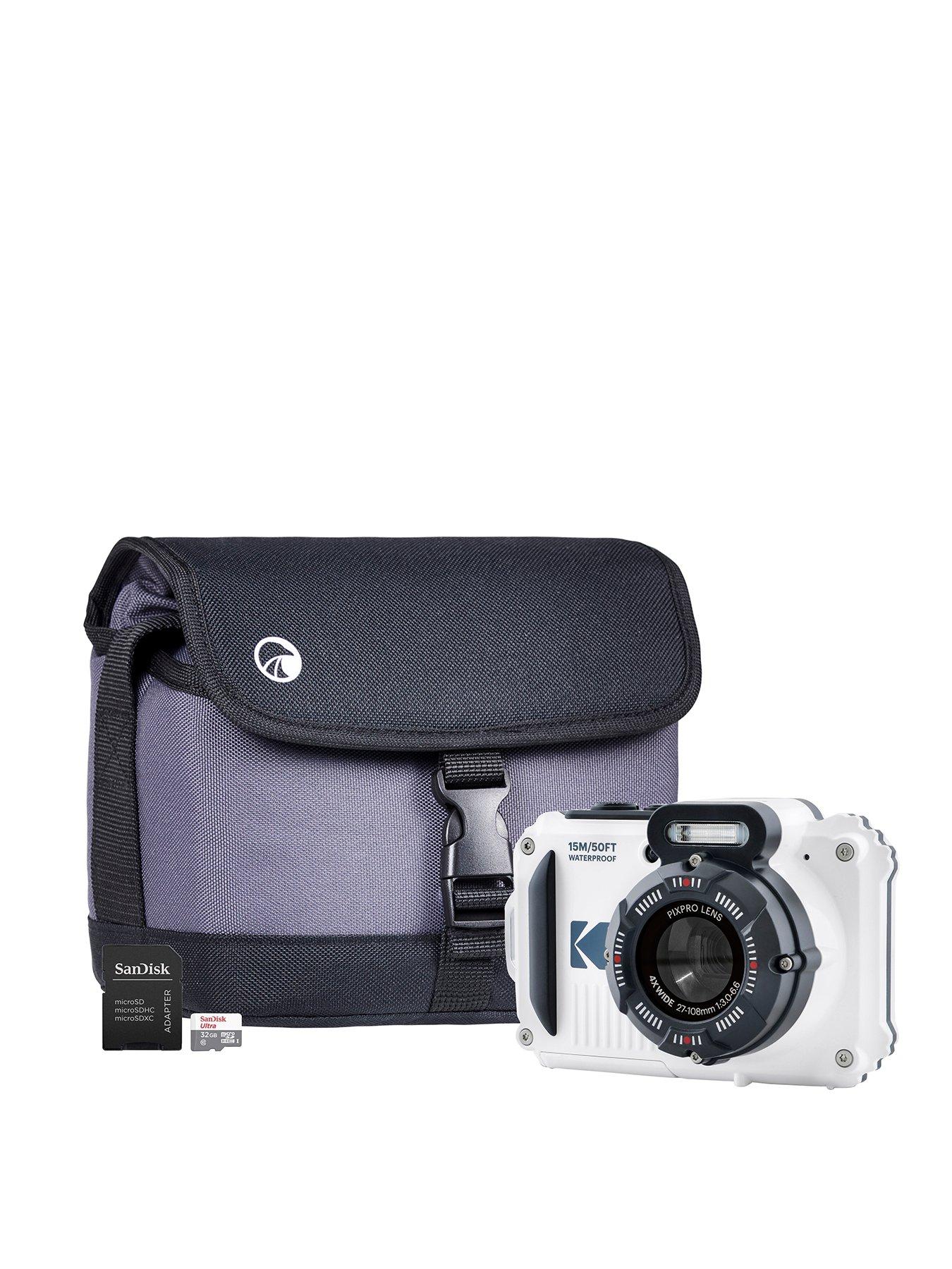 kodak-pixpro-wpz2-4x-zoom-tough-camera-inc-shoulder-bag-with-compartment-amp-32gb-microsd-card-white