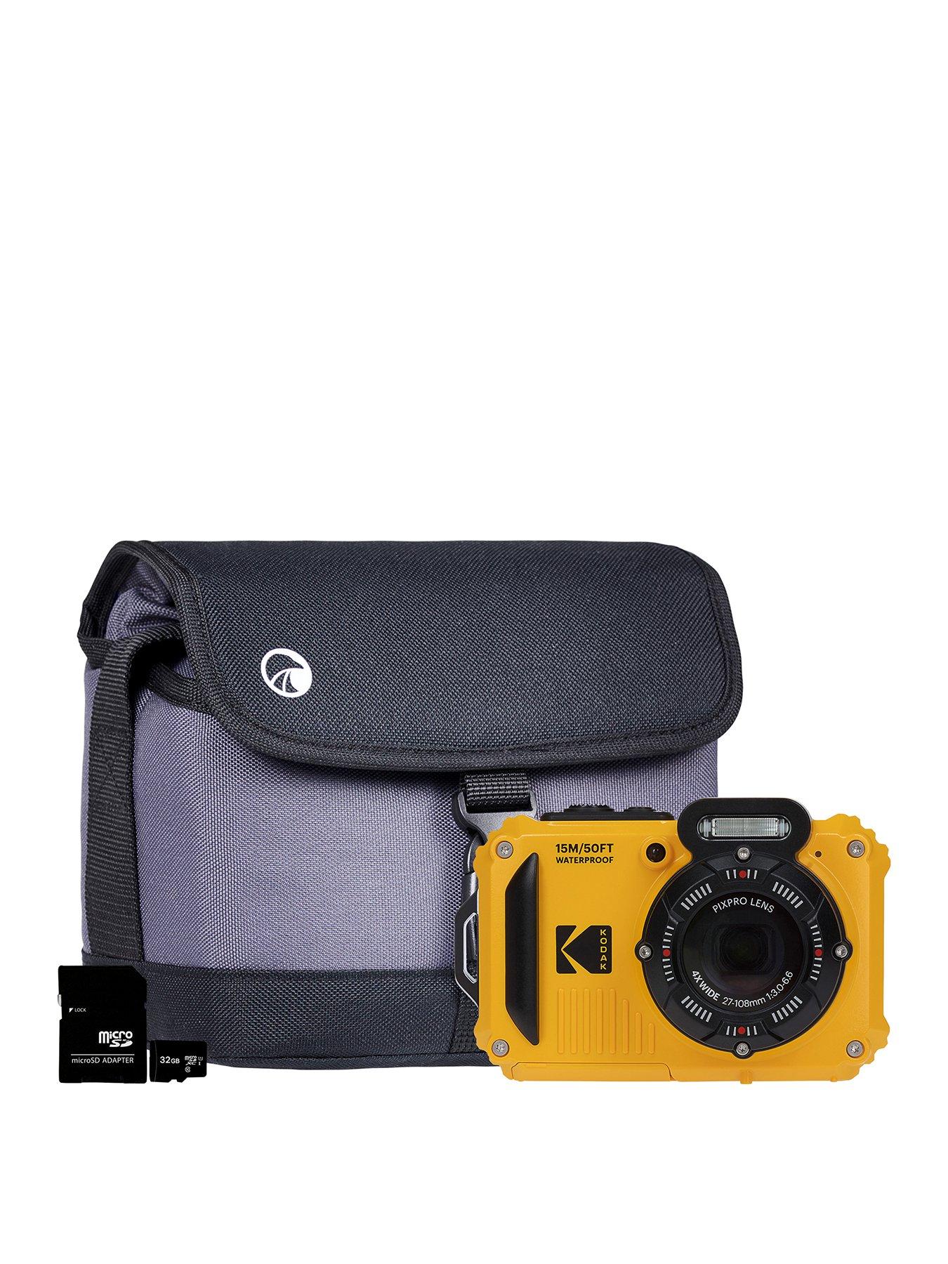 kodak-pixpro-wpz2-4x-zoom-tough-camera-inc-shoulder-bag-with-compartment-amp-32gb-microsd-card-yellow