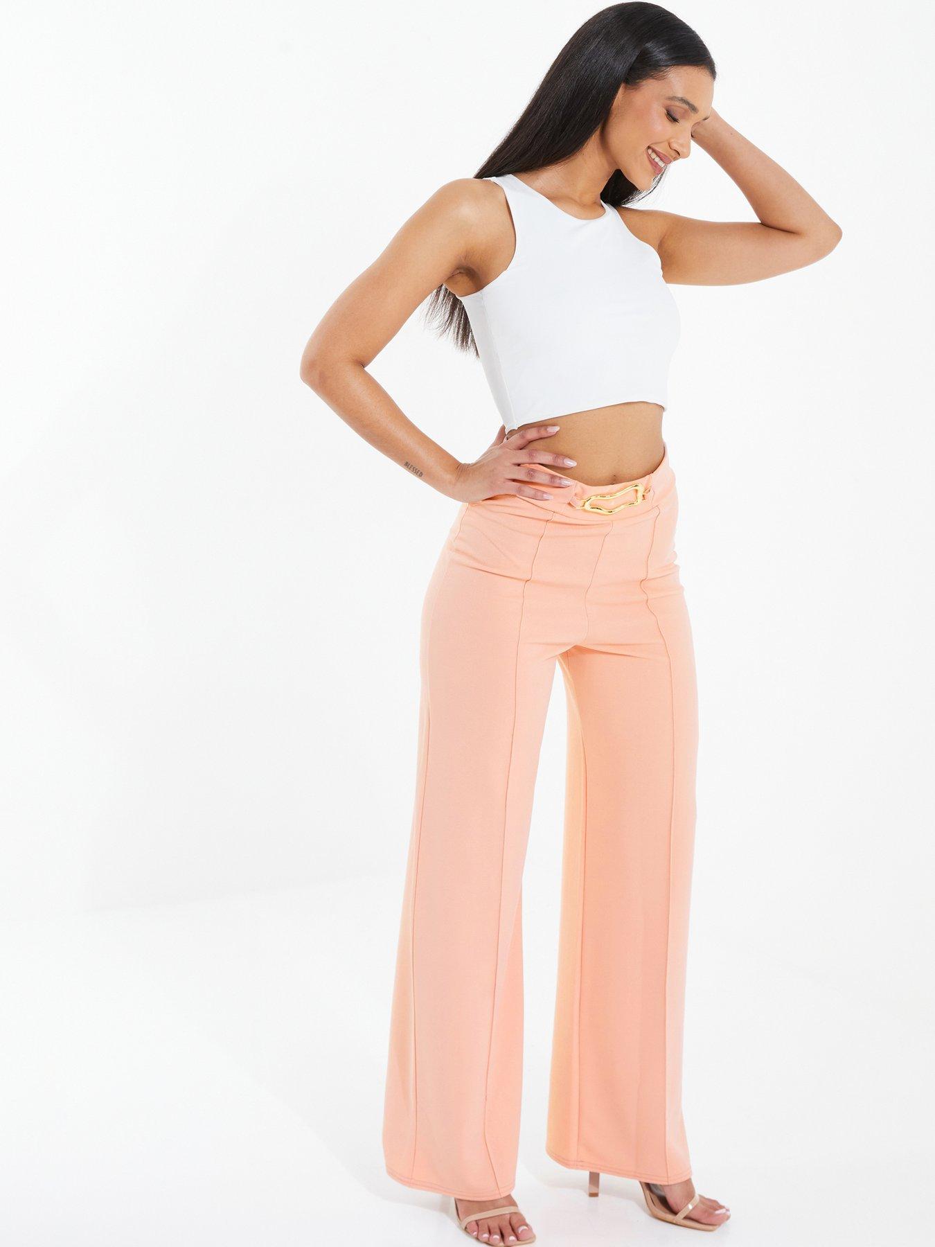  image of quiz-buckle-palazzo-trousers-pink