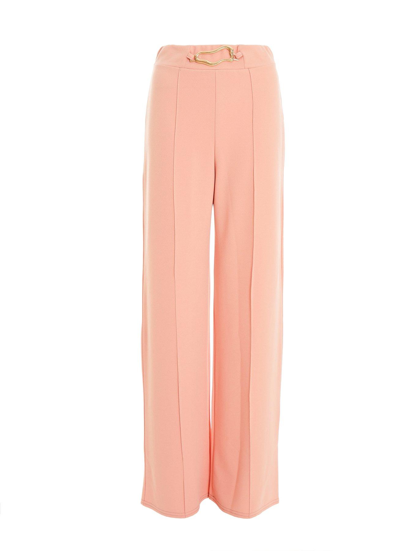  image of quiz-buckle-palazzo-trousers-pink