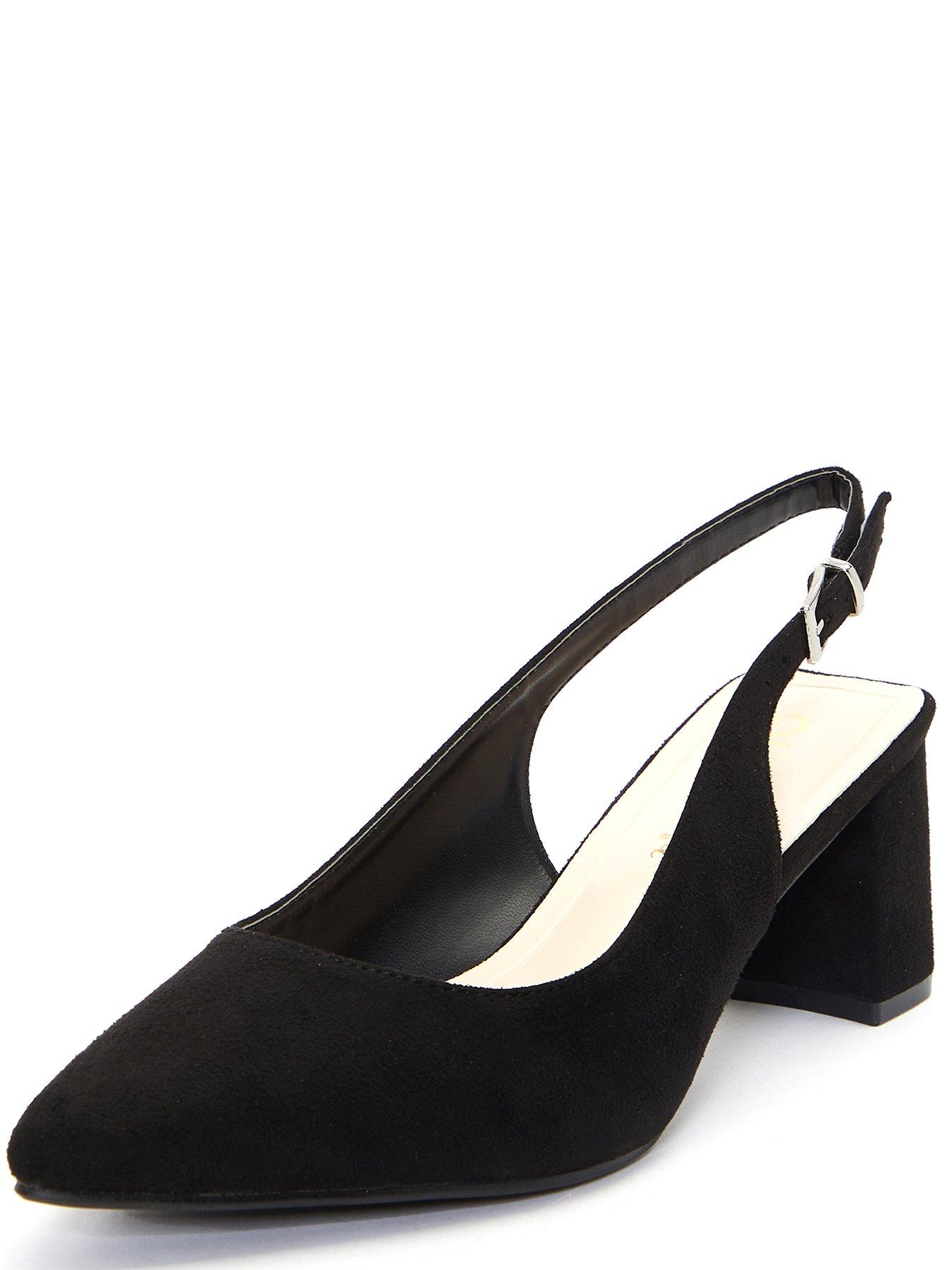 Quiz black diamante store shoes