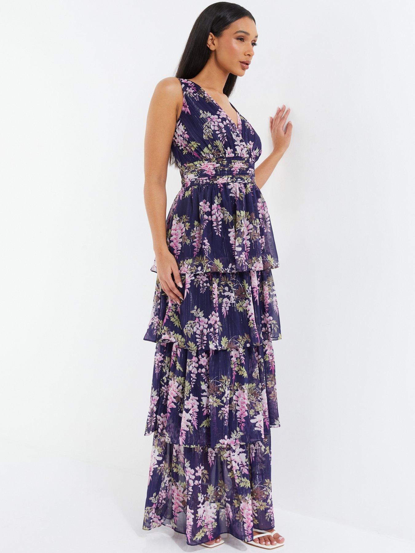 strapless open back dress A Girl in Purple Frock – PaintWaint main image 1