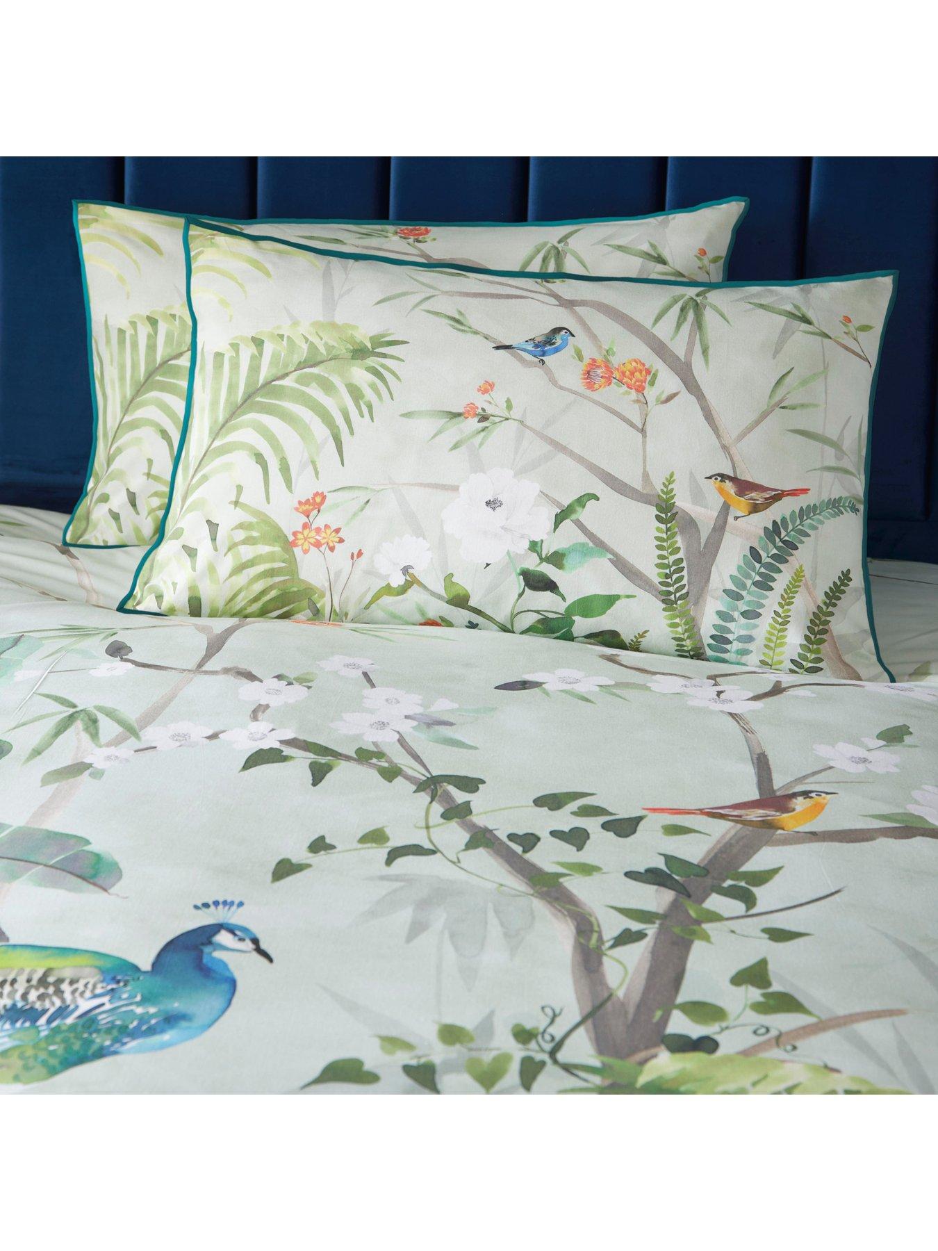  image of soiree-peacock-jungle-100-cotton-duvet-cover-set