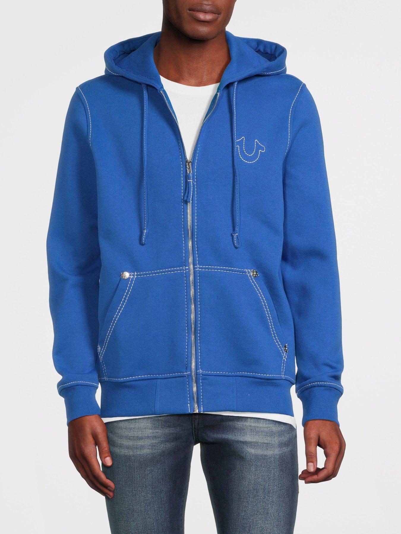 True Religion Men's Big T Zip Up Hoodie