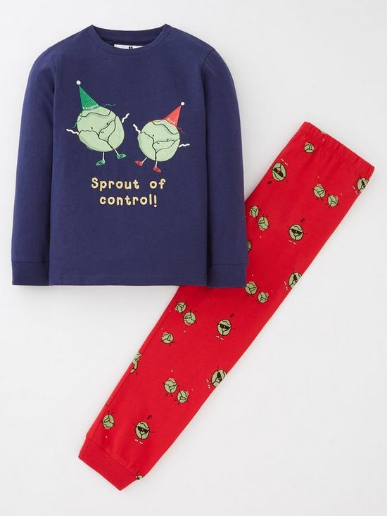 stillFront image of mini-v-by-very-kids-family-sprout-mini-me-christmas-pyjamas-multi