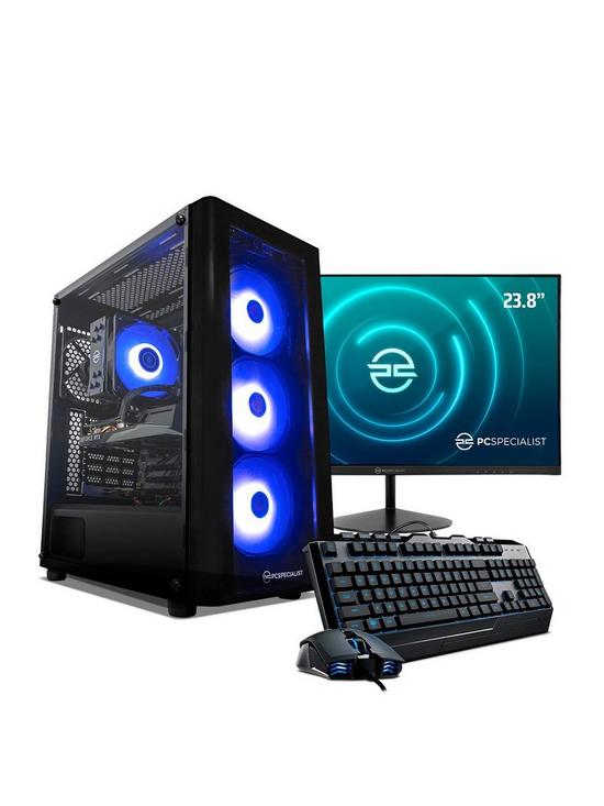 front image of pcspecialist-cypher-g50-gaming-desktop-bundle-intel-core-i5nbsp16gb-ram-512gb-ssd-24in-fhd-monitor-keyboard-and-mouse