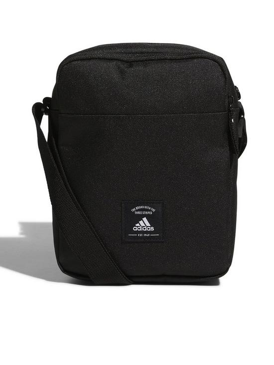 front image of adidas-mens-small-organizer-bag-black