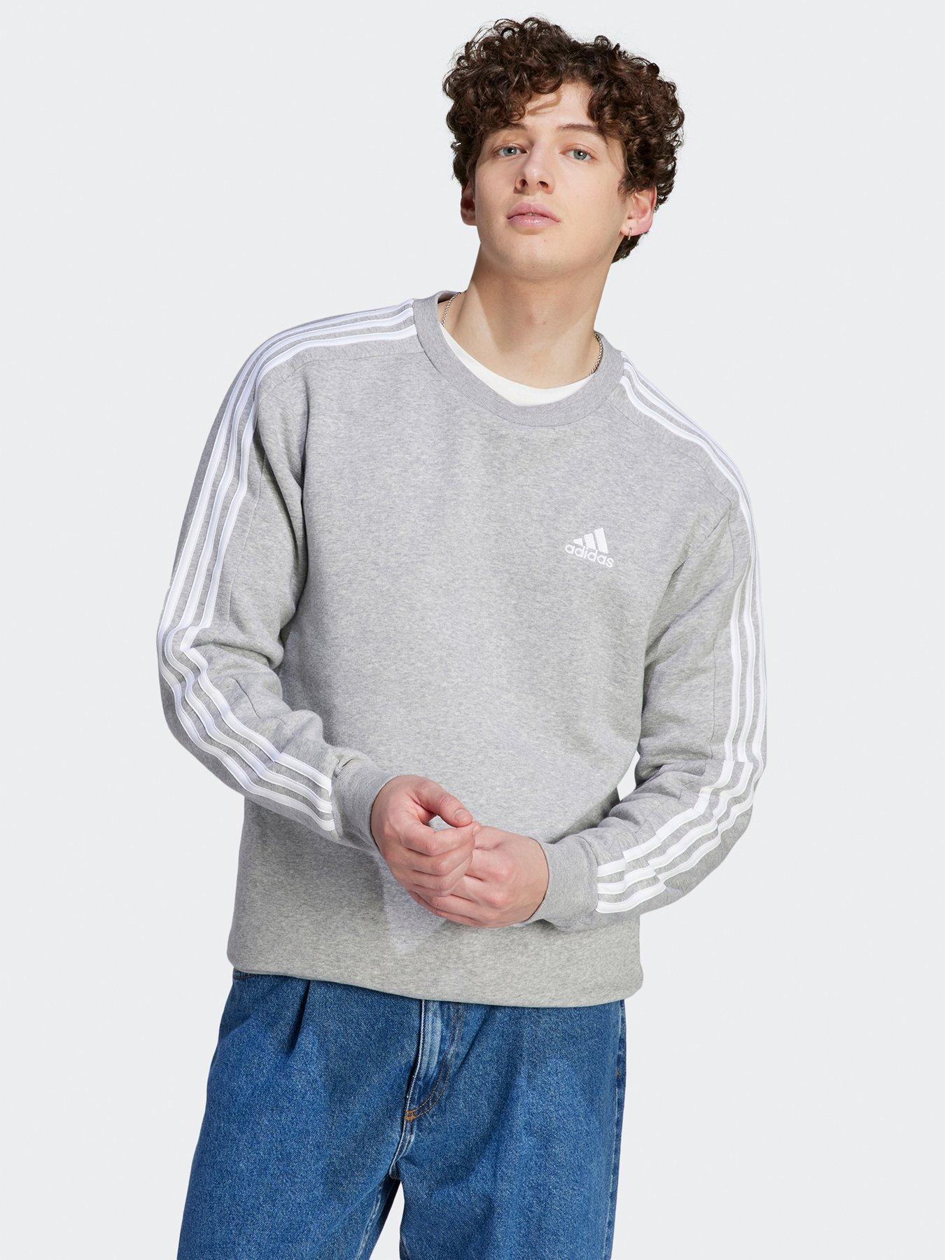 Adidas 3 clearance stripe crew sweatshirt