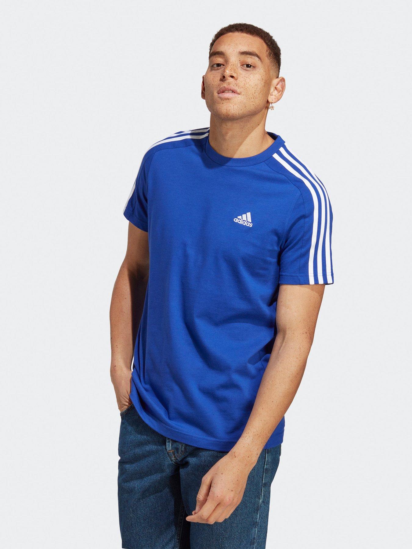 Adidas original 3 stripe t best sale shirt mens